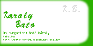 karoly bato business card